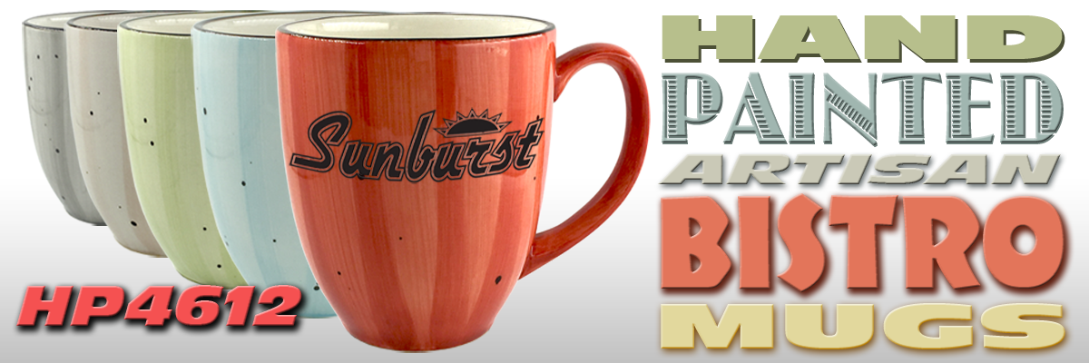 wholesale imprinted 16 oz. Hand Painted Bistro Mug