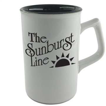 Item 4012w/b 10 ounce white tuxedo mug with black interior