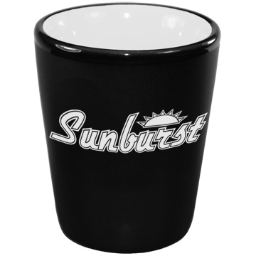 1.5 ounce matte black hilo shot glass with white interior