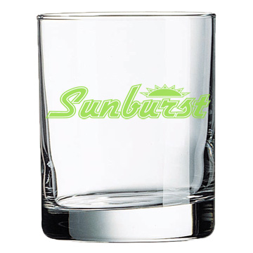 11 ounce rocks glass with custom imprint