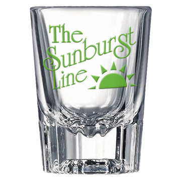 2 ounce clear shot glass with custom imprint