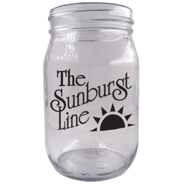 16 ounce glass drinking mason jar with custom imprint