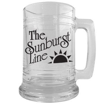 15 ounce glass beer tankard with custom imprint