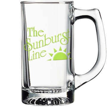 13 ounce glass beer tankard with custom imprint