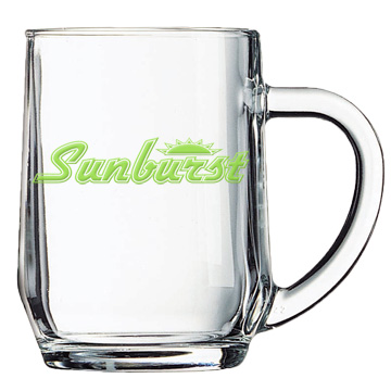 10 ounce haworth glass mug with custom imprint