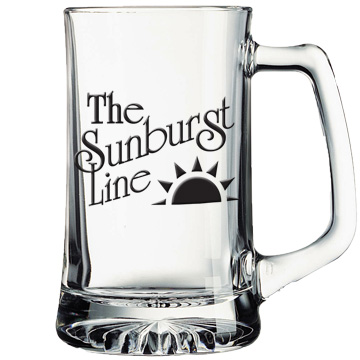 25 ounce glass beer tankard with custom imprint